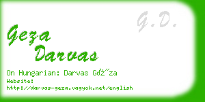 geza darvas business card